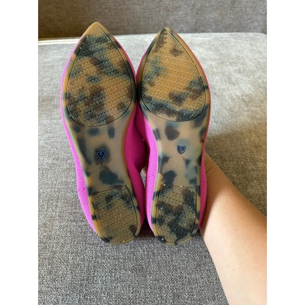 Rothys The Point Flats in bright fushia dragon fruit tortoiseshell size 7.5